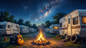 Campfire Trailer Night