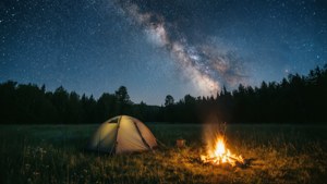 Campfire Under Stars