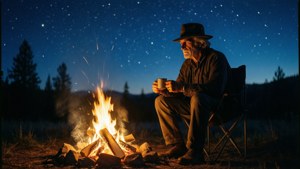 Campfire Under Stars