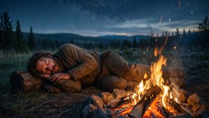 Campfire Under Stars