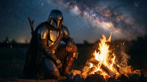 Campfire Under Stars