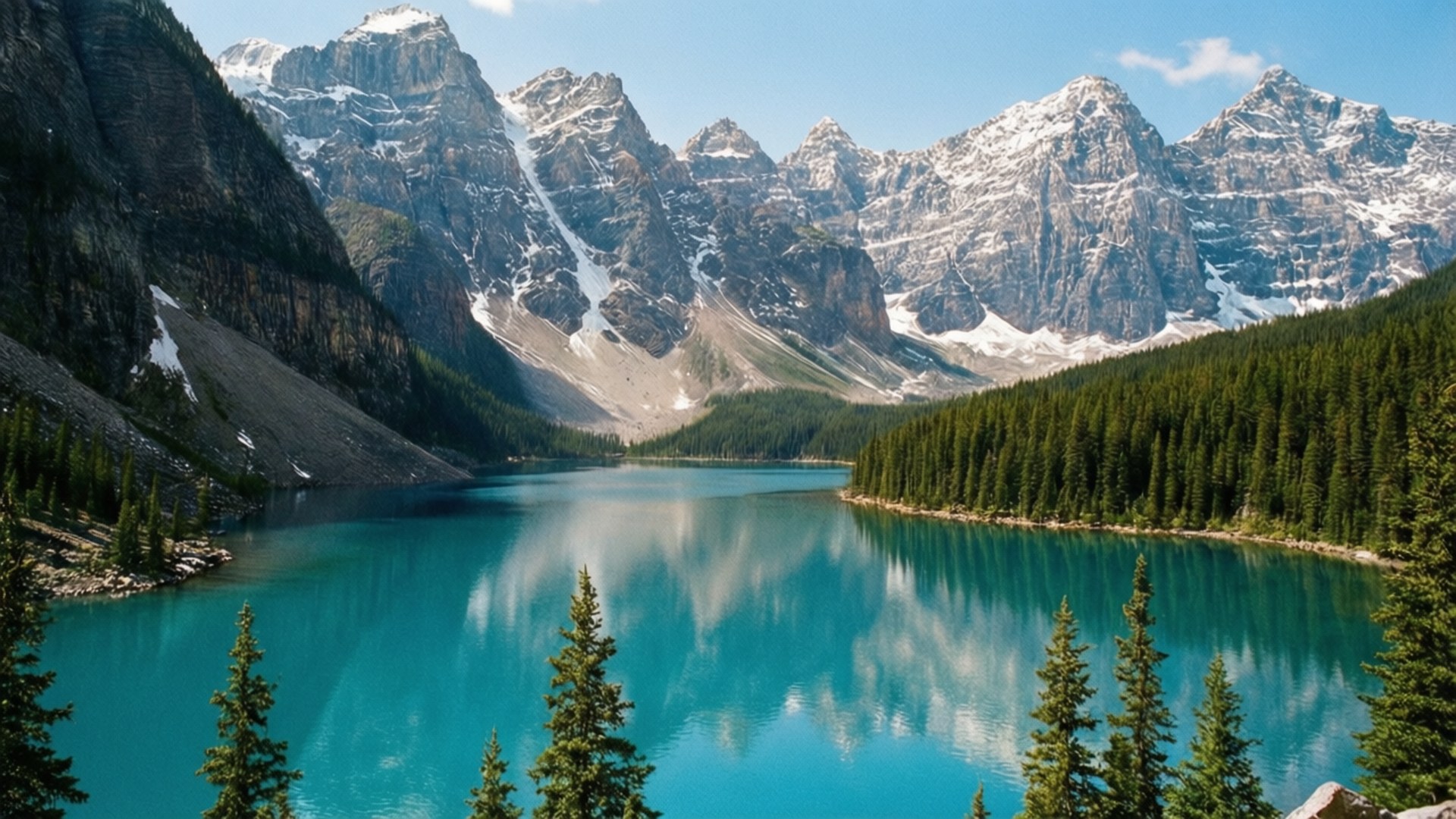 Canadian Rockies Lake by Wallpapers.art Studio