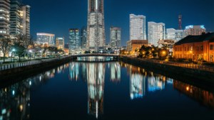 Canal Night Reflection
