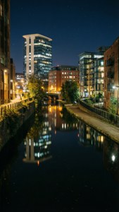 Canal Reflections by Night