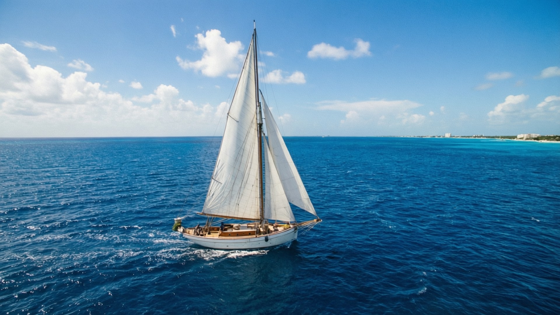 Cancun Sailing Boat by Wallpapers.art Studio