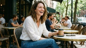 Candid Cafe Laughter