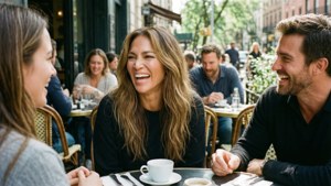 Candid Cafe Laughter