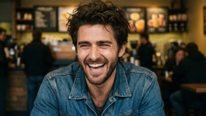 Candid Coffee Laugh