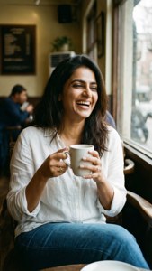 Candid Coffee Shop Kajol