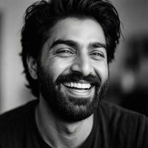 Candid Laugh B&W