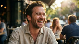 Candid Laugh in Sunlight