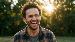 Candid Laugh in Sunlight