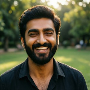 Candid Smile Outdoors