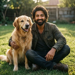 Candid with Dog