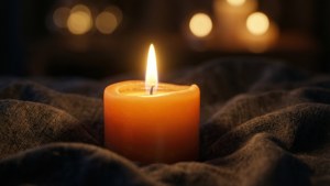 Candle Glow on Fabric