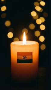 Candle with Flag