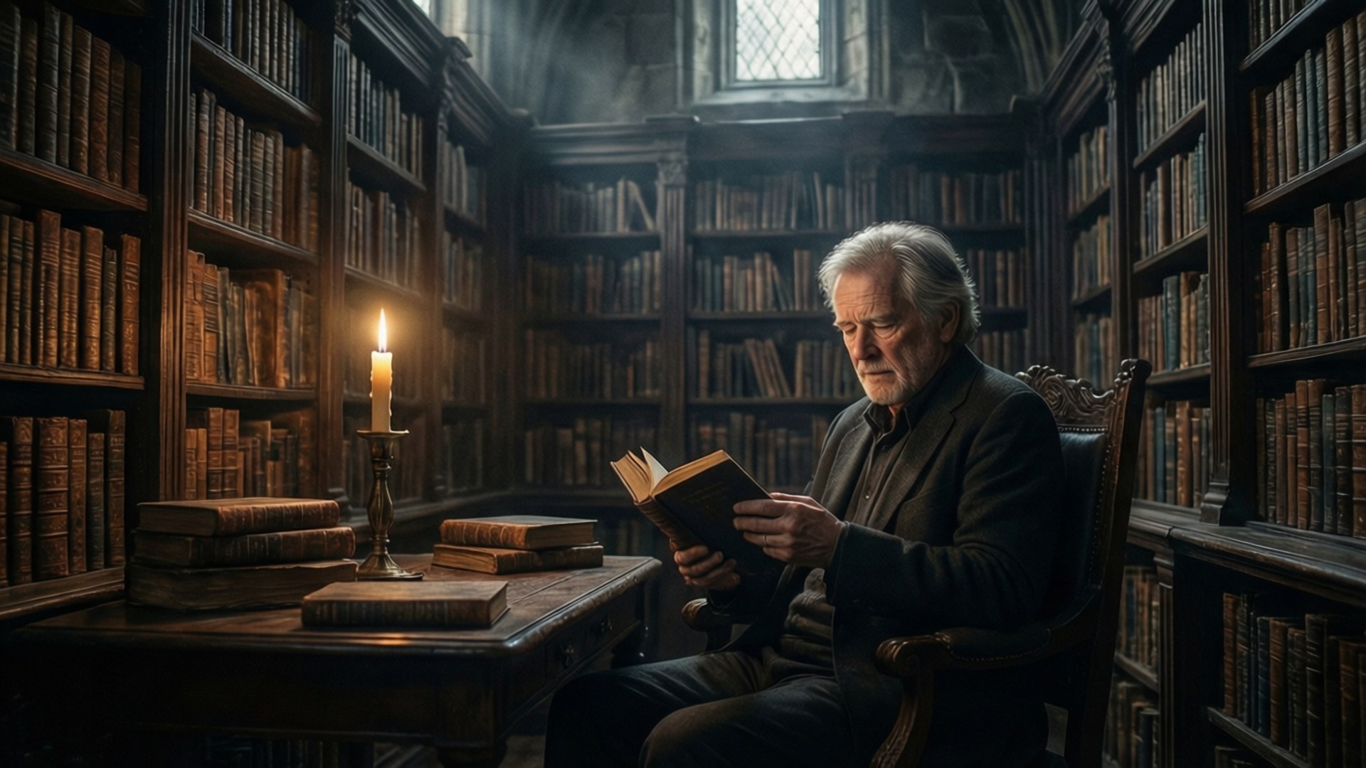 Candlelight Reader by Wallpapers.art Studio
