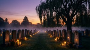 Candlelit Cemetery Dusk