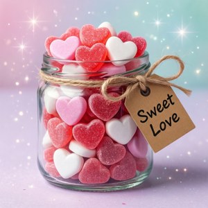 Candy Heart Jar