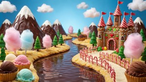 Candyland Dessert River Castle