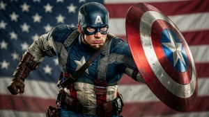 Captain America Leading Charge
