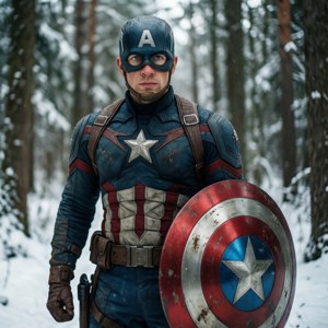 Captain America Snow Forest