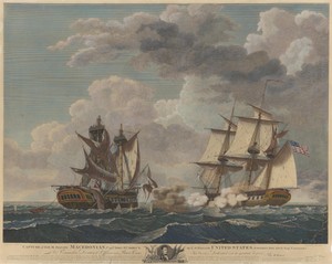 Capture of H. B. M. Frigate Macedonian, Capt. J. S. Carden by the U. S. frigate United States, Stephen Decatur, Eqr., Commander