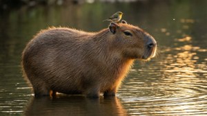 Capybara with Bird
