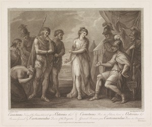 Caractacus overgeleverd aan Ostorius