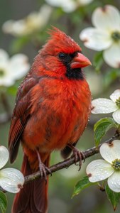 Cardinal in Dogwood