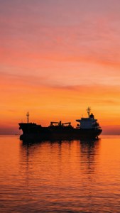 Cargo Ship Silhouette