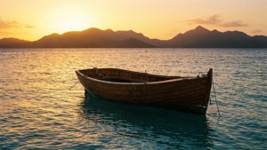 Caribbean Boat at Sunset