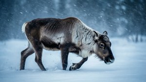 Caribou in Blizzard