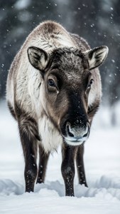 Caribou Snowstorm Standing