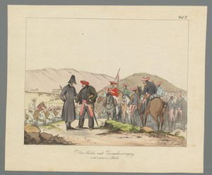 Carlos María Isidro Benito de Borbón en Tomas Zumala-Carréguy met zijn gevolg