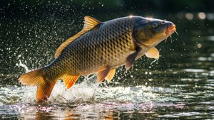 Carp Leaping Splash