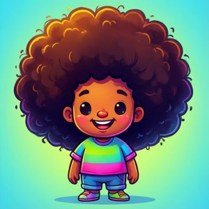 Cartoon Afro Smile