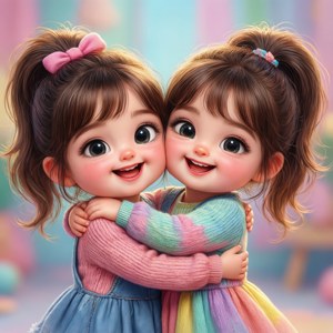 Cartoon Bestie Hug