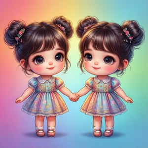 Cartoon Besties Twins