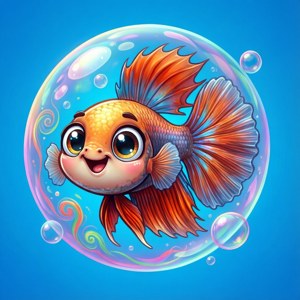 Cartoon Bubble Betta