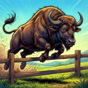 Cartoon Buffalo Jump