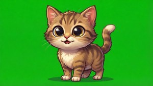 Cartoon Cat Green Screen