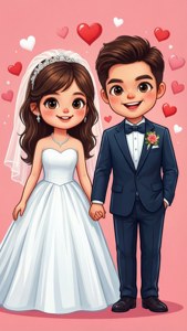 Cartoon Couple Hearts