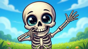 Cartoon Dab Skeleton