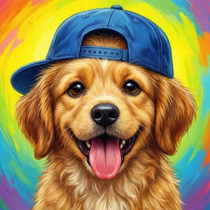 Cartoon Dog in Cap
