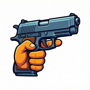 Cartoon Hand Gun Gesture