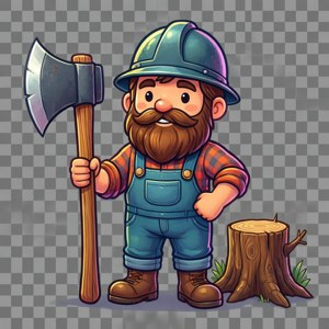 Cartoon Lumberjack Cutie