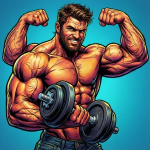 Cartoon Muscle Man