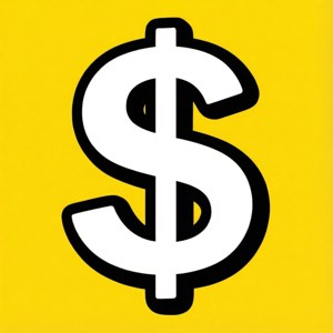 Cartoon Outline Dollar