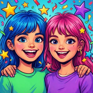Cartoon Party Twins